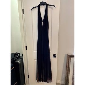 Onyx Nite Formal Halter Top Dress, Brown